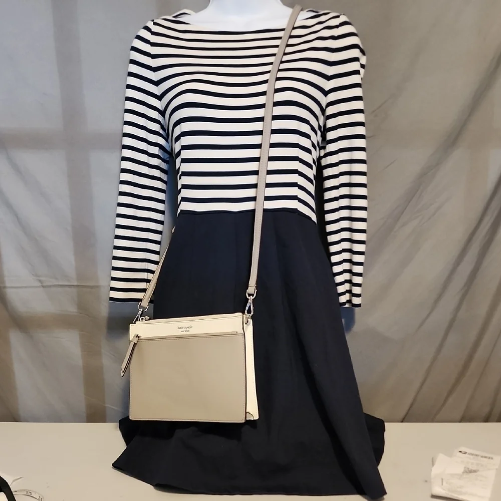 Kate Spade Trendy, Like New Navy and White Striped Dress In Size 8